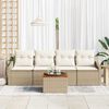 vidaXL Set Divano da Giardino con cuscino 5 pcs Beige polyrattan