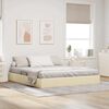 vidaXL Letto con Contenitore con testiera Crema 180 x 200 cm Tessuto