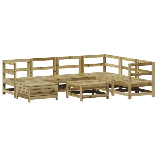 vidaXL Set Divani da Giardino 8 pz in Legno Impregnato di Pino