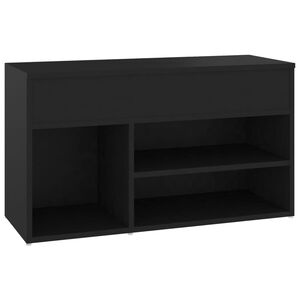 vidaXL Panca Portascarpe Nera 80x30x45 cm in Truciolato