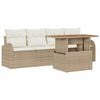 vidaXL Set Divano da Giardino 5 pz Beige Poly Rattan