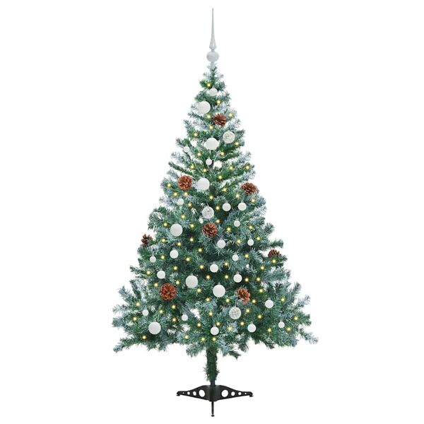 vidaXL Albero di Natale artificiale Verde 150 cm PVC e Acciaio
