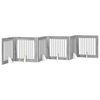 vidaXL Cancello per cani pieghevole con supporti 6 pz Sonoma grigio