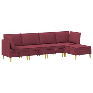 vidaXL Set di divani modulari con spazio di archiviazione 5 pz Tessuto