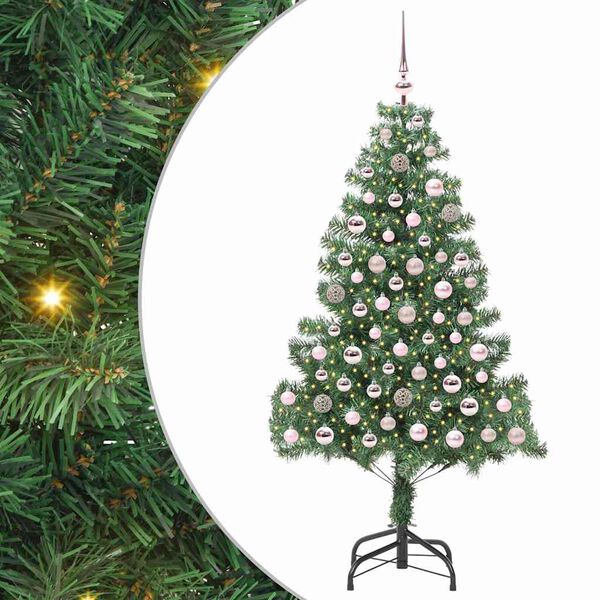 vidaXL Albero di Natale con 300 LED con supporto Verde 180 cm PVC
