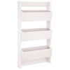 vidaXL Fioriera Muro 3Ripiani Bianca 60x18,5x110cm Legno Massello Pino