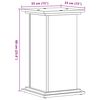 vidaXL Supporto per Piante Grigio 33x33x60 cm in Legno Multistrato