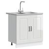vidaXL Mobile da cucina Kalmar Bianco Lucido 80 x 46 x 81,5 cm