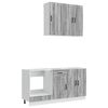 vidaXL Unit&agrave; Cucina KALMAR 5 pz Sonoma grigio Legno ingegnerizzato