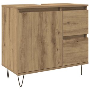 vidaXL Armadietto da Bagno Rovere Artigianale 65x33x60cm in Truciolato