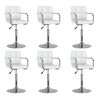 vidaXL Sedie da Pranzo Girevoli 6 pz Bianche in Similpelle