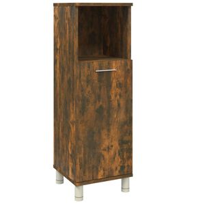 vidaXL Armadietto Bagno Rovere Fumo 30x30x95 cm in Legno Multistrato