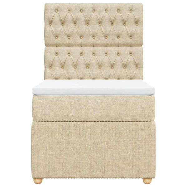 vidaXL Giroletto a Molle con Materasso Crema 90x190 cm in Tessuto