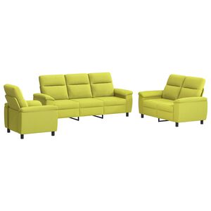 vidaXL Set di divani 3 pcs Verde chiaro Tessuto