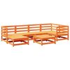 vidaXL Set Divani da Giardino 7 pz Marrone Cera Legno Massello Pino