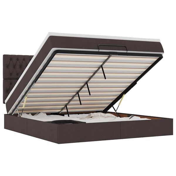 vidaXL Struttura Letto Pouf con Materasso 180x200 cm in Tessuto