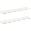vidaXL Mensola sospesa 2 pz Bianco 60 x 8,5 x 2,5 cm Acciaio