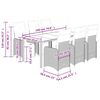 vidaXL Set Bistr&ograve; da Giardino 7 pz con Cuscini in Polyrattan Grigio