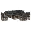 vidaXL Set Divano da Giardino 9 pz Grigio polyrattan