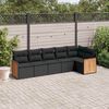 vidaXL Set Divano da Giardino 6 pz con Cuscini Nero in Polyrattan
