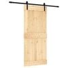 vidaXL Porta scorrevole 90 x 210 cm Naturale e Nero