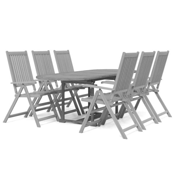 vidaXL Set da Pranzo da Giardino 7 pz in Legno Massello di Acacia