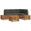 vidaXL Set di divani da esterno Naturale e Antracite 59 x 59 x 37 cm