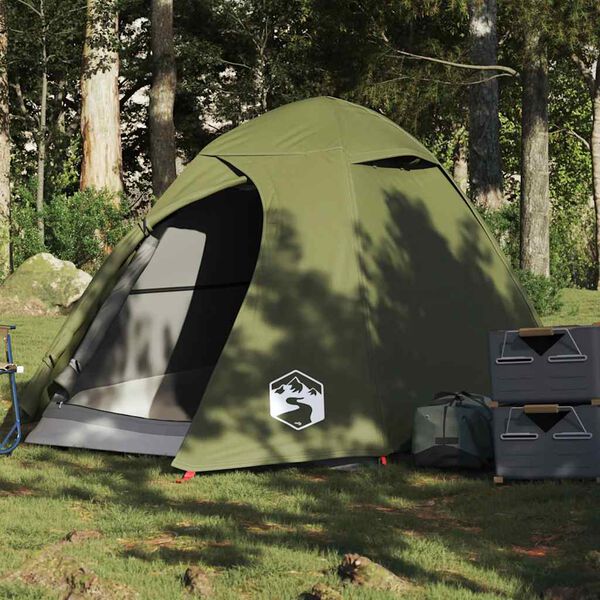 vidaXL Tenda da Campeggio a Cupola 2 Persone Verde Oliva Impermeabile