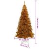 vidaXL Albero di Natale con 300 LED con supporto Oro 180 cm PET