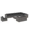 vidaXL Set Divani da Giardino 11 pz con Cuscini in Polyrattan Grigio