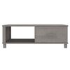 vidaXL Tavolino HAMAR Grigio Chiaro 100x55x35cm Legno Massello di Pino