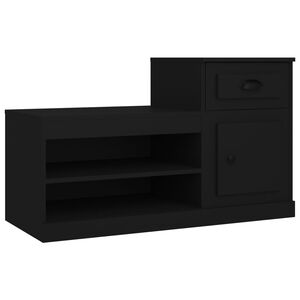vidaXL Scarpiera Nera 100x42x60 cm in Legno Multistrato