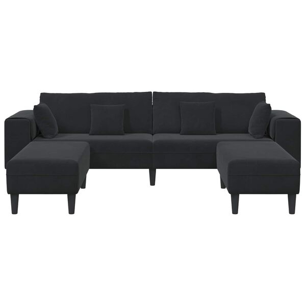 vidaXL Divano 3 pcs Nero 250 x 188 x 76 cm Velluto