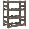 vidaXL Portabottiglie per 16 Bottiglie Grigio Legno Massello di Pino