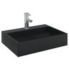 vidaXL Lavandino 50x38x11 cm Blocco in Marmo/Minerale Nero Opaco