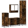 vidaXL Set Mobili da Bagno 4 pz Rovere Fumo in Legno Multistrato