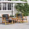 vidaXL Sedie da Giardino con Tavolo 3 pcs Nero 45 x 45 x 40 cm