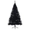 vidaXL Albero di Natale Artificiale a Metà con Base Nero 210 cm PVC