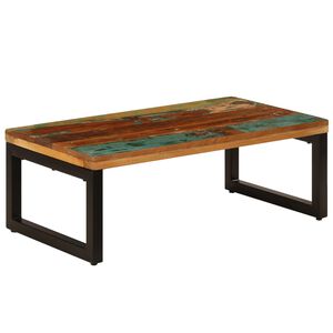 vidaXL Tavolino da Salotto 100x50x35 cm Massello di Recupero e Acciaio
