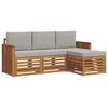 vidaXL Set di divani da esterno 4 pz Grigio Naturale e Chiaro