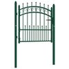 vidaXL Cancello per recinzione EMMEN con punte in acciaio 104x97 cm verde