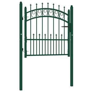 vidaXL Cancello per recinzione EMMEN con punte in acciaio 104x97 cm verde