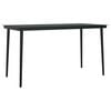 vidaXL Tavolo da Giardino Nero 140x70x74 cm in Acciaio e Vetro