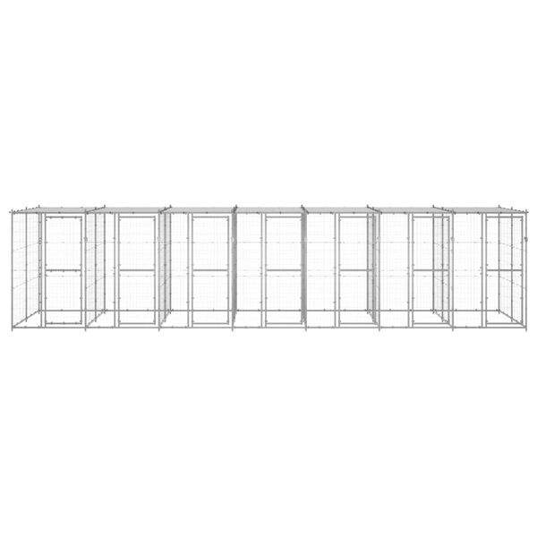 vidaXL Gabbia per Cani da Esterno in Acciaio Zincato con Tetto 16,94m&sup2;