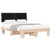 vidaXL Letto con Testiera Rivestita Nero 140 x 200 cm Pino massello
