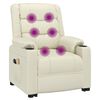 vidaXL Poltrona Alzapersona Massaggiante Crema in Similpelle