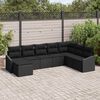 vidaXL Set Divano da Giardino con cuscino 8 pcs Nero polyrattan