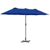 vidaXL Ombrello da giardino Blu 370 x 197 x 239 cm