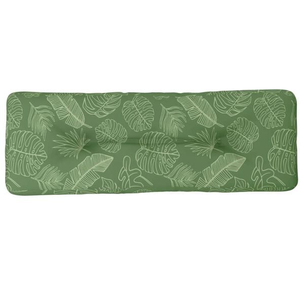 vidaXL Cuscino per Pallet Motivo a Foglie 120x40x12 cm Tessuto