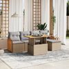 vidaXL Set Divano da Giardino 6 pz con Cuscini Beige in Polyrattan